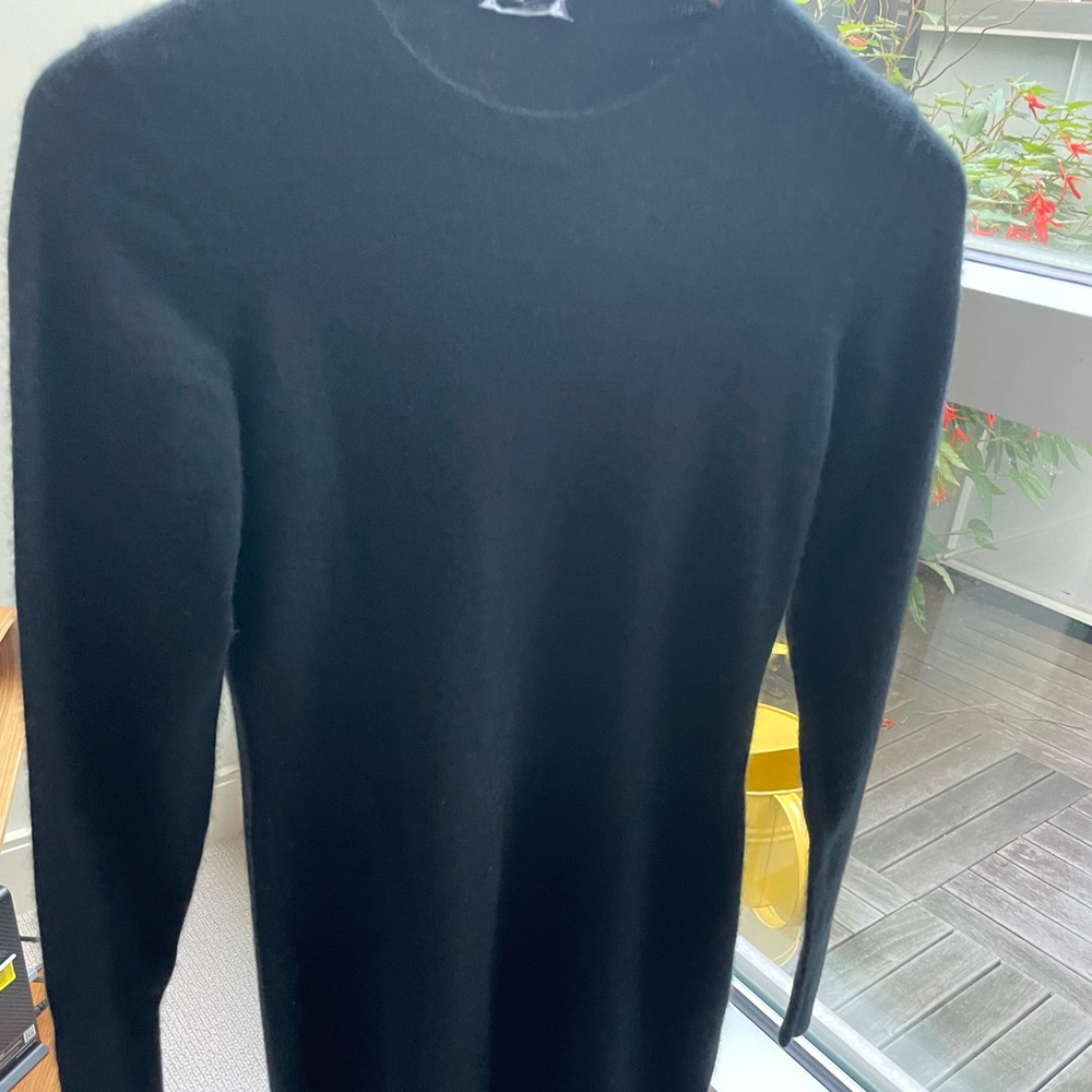 Theory Cashmere long-selves sweater mini dress